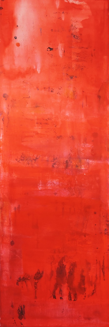 Red Jelly, Manuela Gottfried 2022, Acryl auf Leinwand, 50 x 150 cm, anfragen