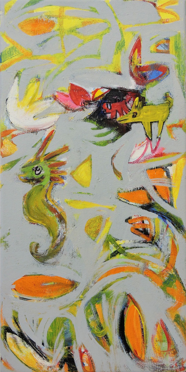 Seepferdchens Wunder Welt, Manuela Gottfried 2022, 25 x 50 cm, Preis auf Anfrage