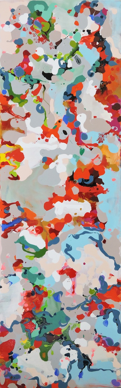 Apfelbaumblätter, Manuela Gottfried 2017, Acryl auf Leinwand, 50 x 160 cm