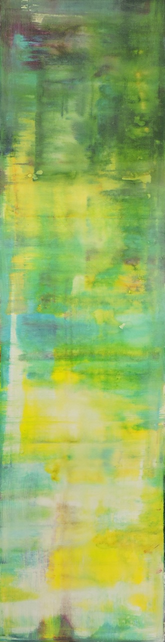 Chlorophyll, Manuela Gottfried 2021, Acryl auf Leinwand, 40 x 155 cm
