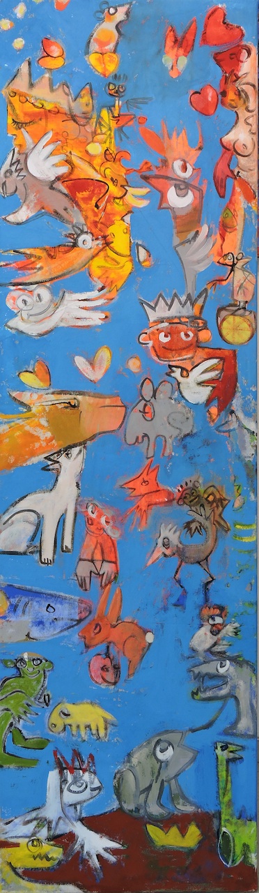 King Cool, Manuela Gottfried 2022, Acryl auf Leinwand, 45 x 155 cm, anfragen