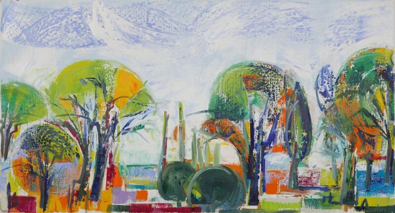 Garten, Manuela Gottfried 2014, Öl auf Leinwand, 130 x 70 cm, anfragen