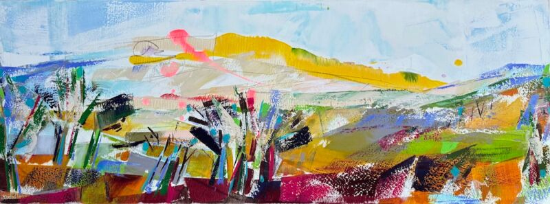 Gelber Berg, Manuela Gottfried 2014, Acryl auf Leinwand 175 x 65 cm, anfragen 