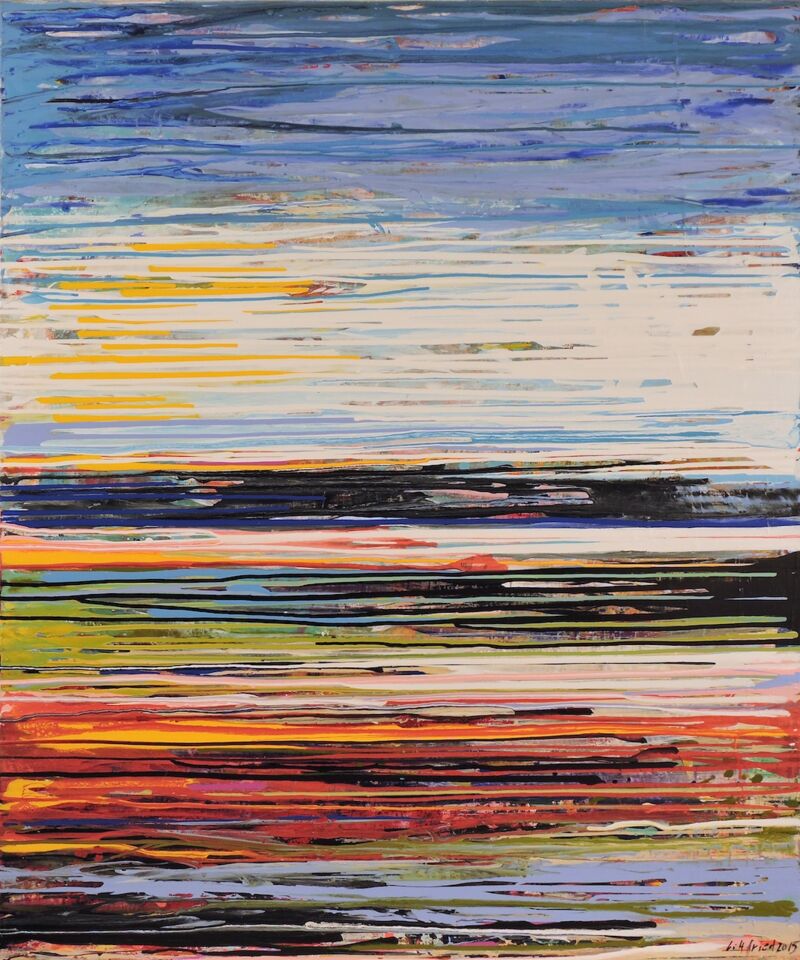 Sonne im Horizont, Manuela Gottfried 2015, Acryl auf Leinwand 100 x 120 cm, vergriffen