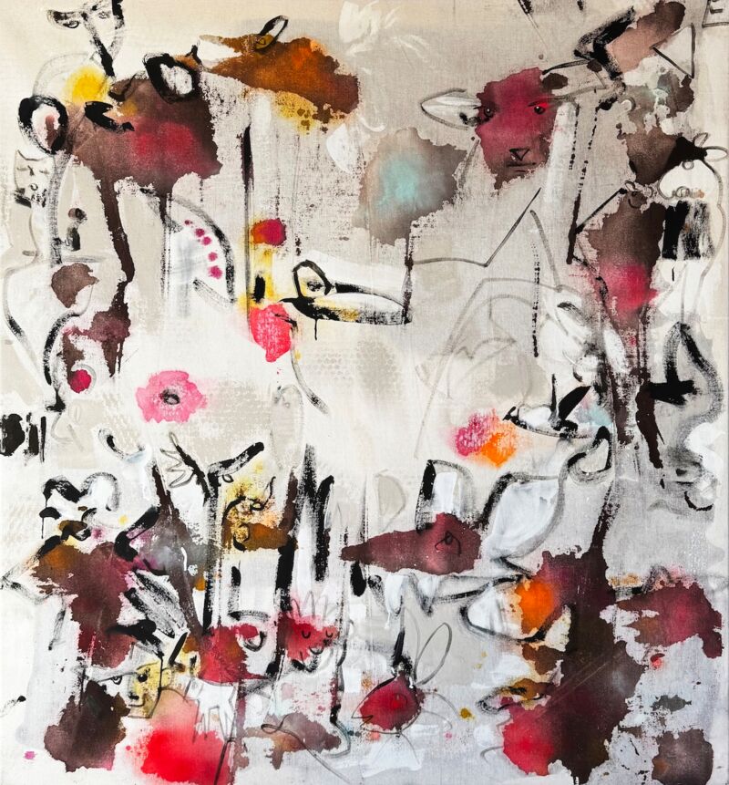 Von Wölfen und Schafen, Manuela Gottfried 2015, Acryl auf Gewebe, 130 x 140 cm, anfragen