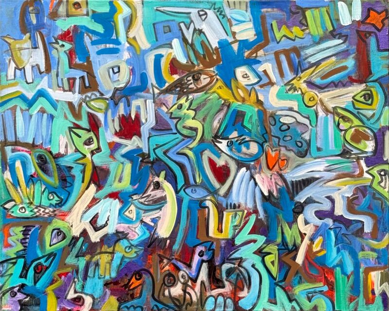 Heizen bis der Habeck kommt, Manuela Gottfried 2023, Acryl auf Leinwand, 100 x 80 cm, anfragen