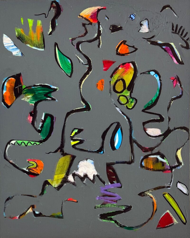 Flying Snake, Manuela Gottfried 2026, Acryl auf Platte 40 x 50 cm, anfragen