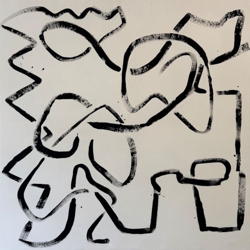 5 Open Ends, Manuela Gottfried 2026, Acryl auf Leinwand 135 x 135 cm, anfragen