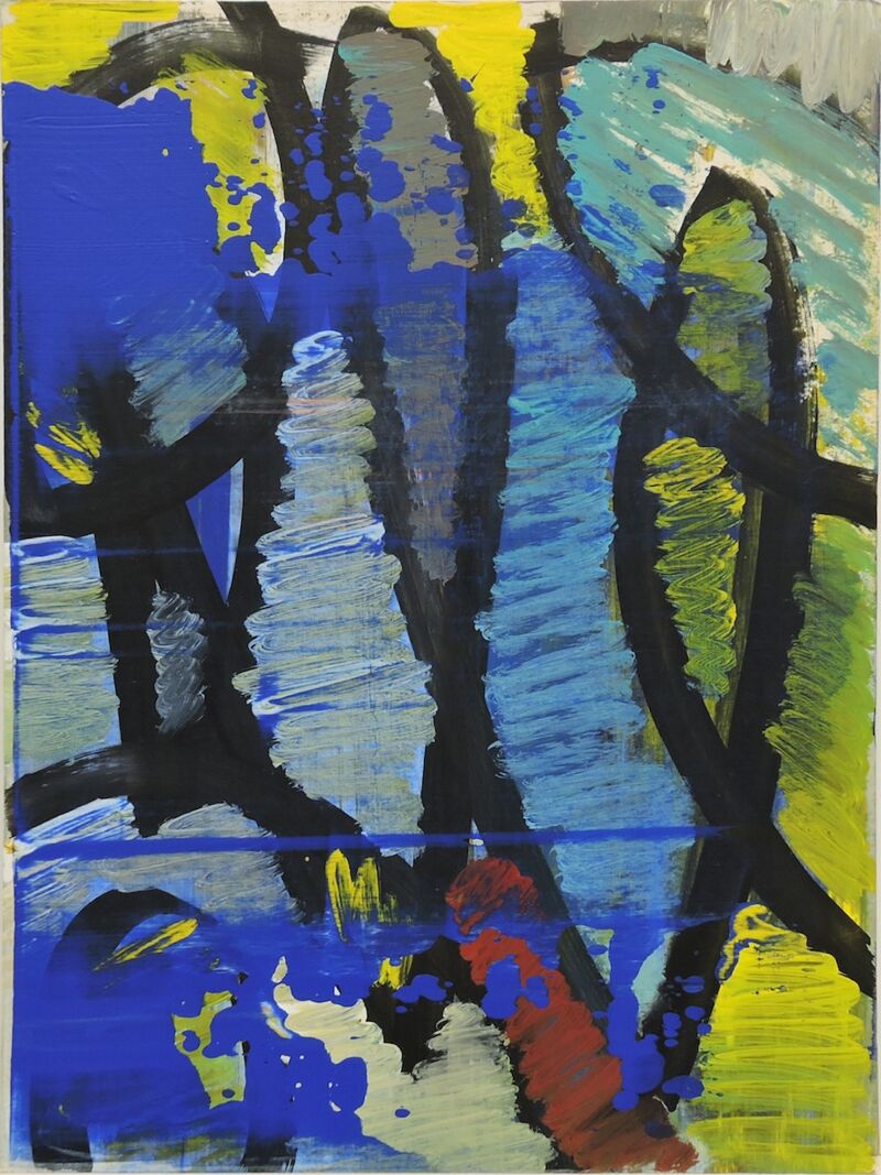Farbiges Blau, Manuela Gottfried 2023, Acryl auf Karton, 22,5 x 30 cm, anfragen
