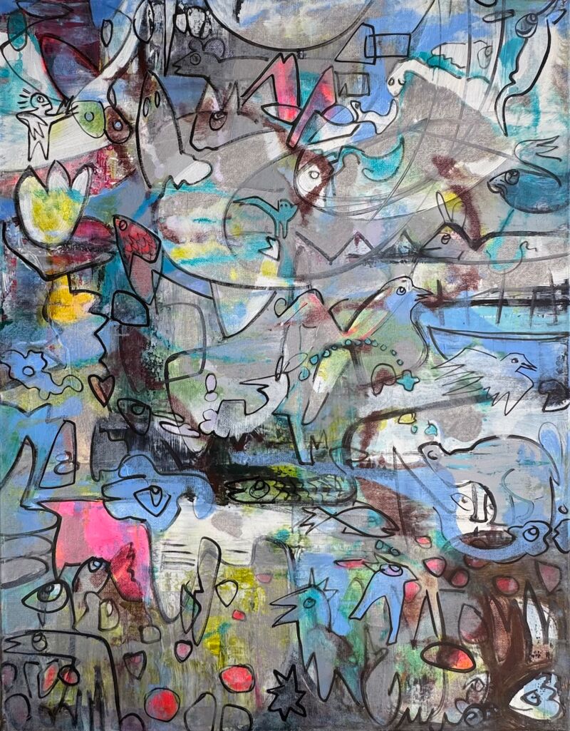 Blue Eden, Manuela Gottfried 2024, Acryl auf Leinwand, 70 x 90 cm, anfragen
