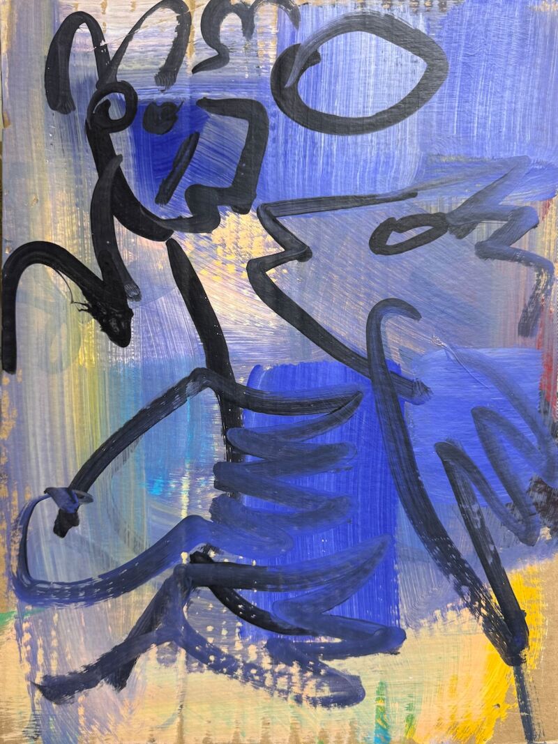 Purple Game, Manuela Gottfried 2016, Acryl auf Wellpappe, 30 x 40 cm, anfragen