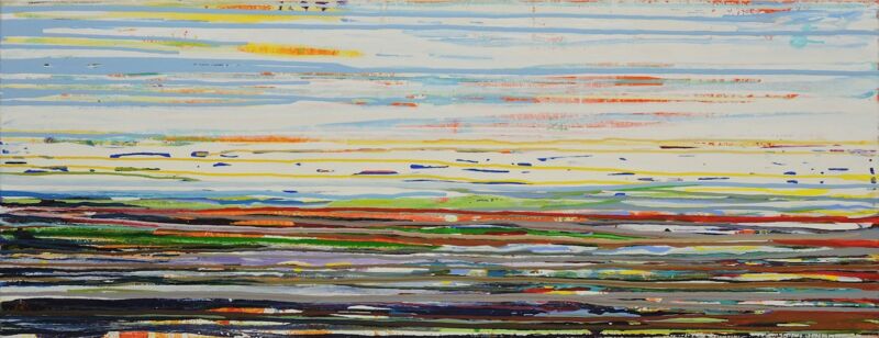 Horizont, Manuela Gottfried 2022, Acryl auf Leinwand, 130 x 50 cm, anfragen