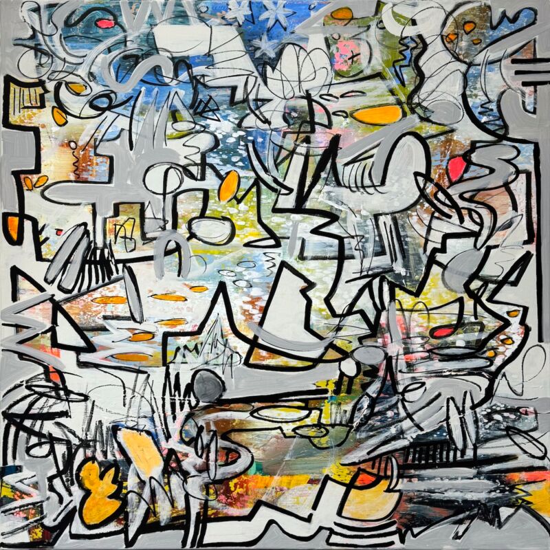 Rubicon, Manuela Gottfried 2026, Acryl auf Leinwand, 110 x 110 cm, anfragen