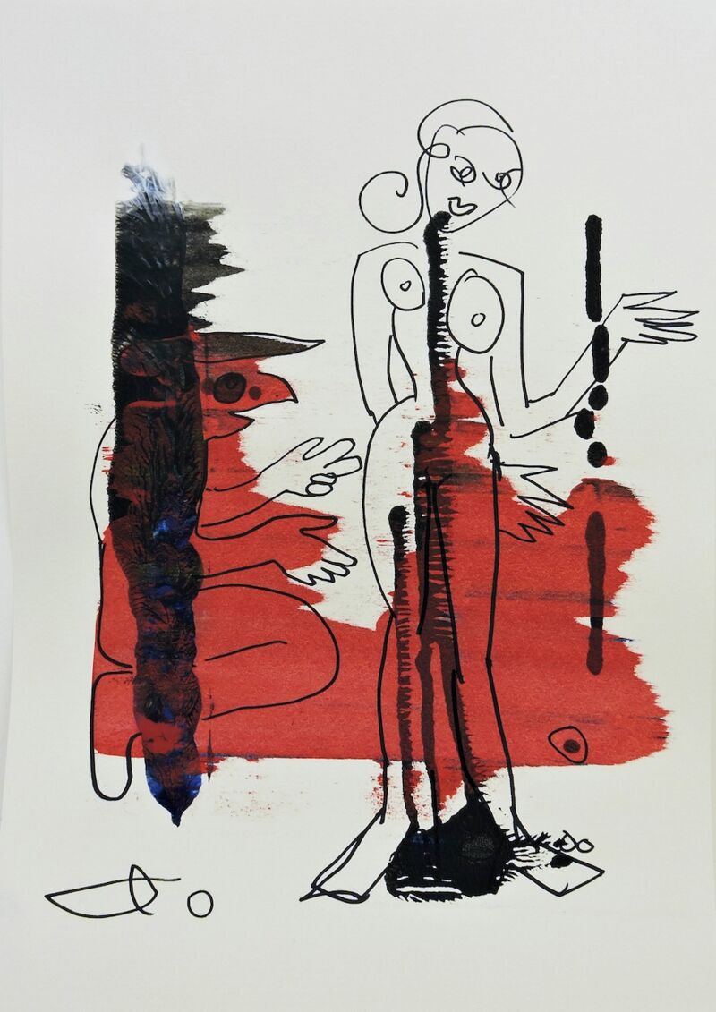 SerieXXXY_05, Manuela Gottfried 2021, Acryl auf Bütten, DINA3, anfragen