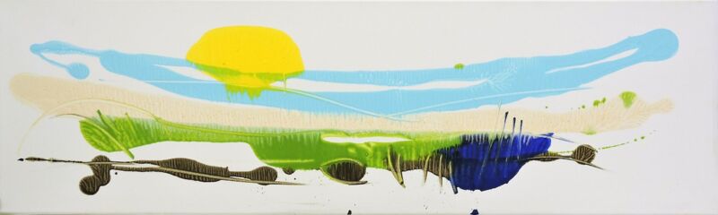 Strand Sonne, Manuela Gottfried 2016, Acryl auf Leinwand, 100 x 30, anfragen
