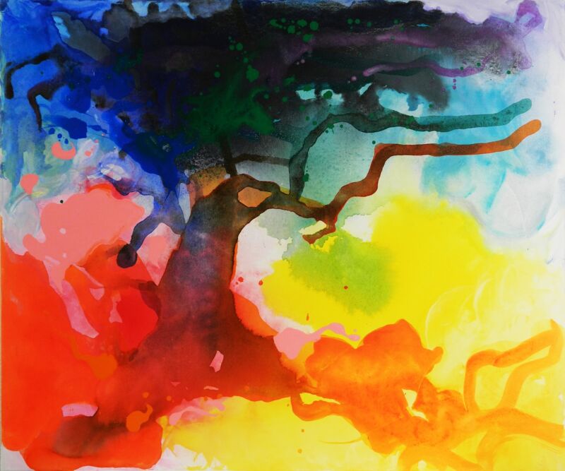 Farbkissenbaum, Manuela Gottfried 2014, Acryl auf Leinwand, 120 x 100 cm, vergriffen