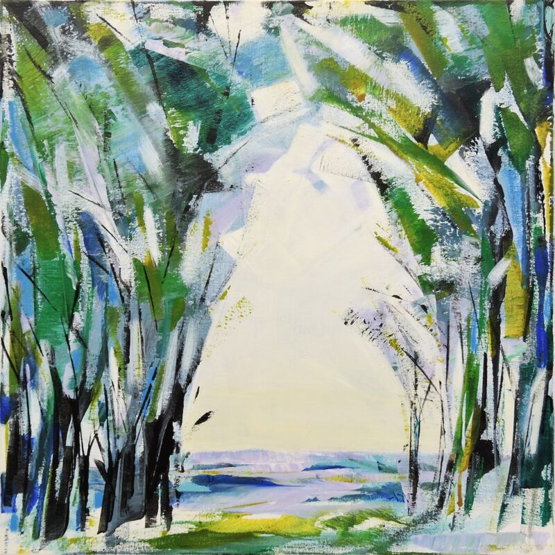 Spring Blues, Manuela Gottfried 2024, 60 x 60 cm, anfragen