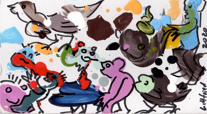 Planlos Wild Entschlossen, Manuela Gottfried 2020, Acryl auf Karton, 24 x 13,5 cm, vergriffen