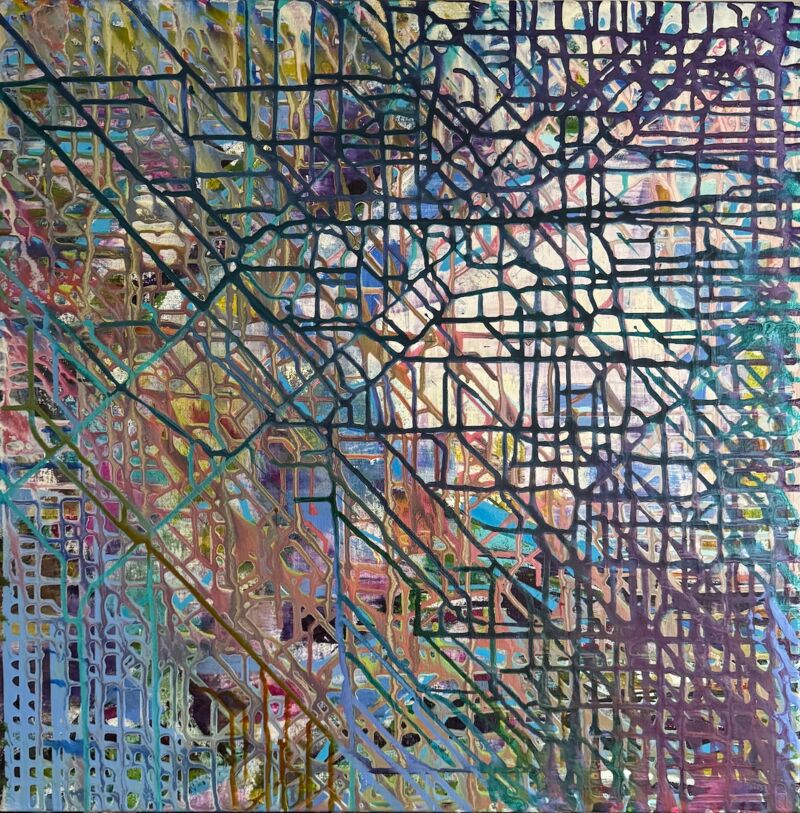Viola, Manuela Gottfried 2025, Acryl auf Leinwand, 60 x 60 cm, anfragen
