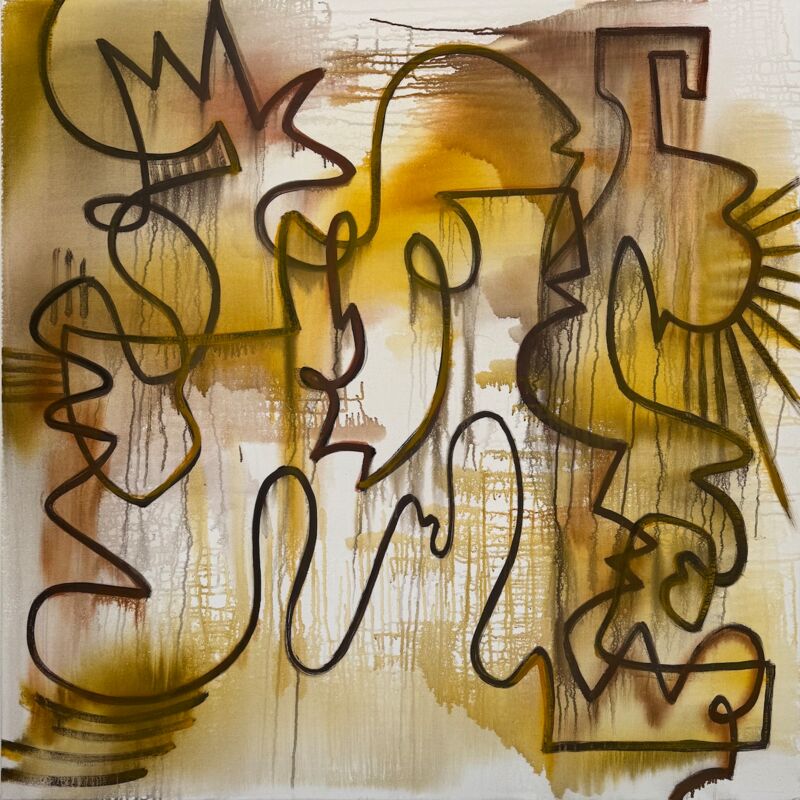 D-REX, Manuela Gottfried 2026, Acryl auf Leinwand, 130 x 130 cm, anfragen