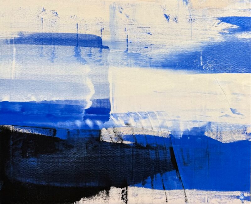 Nacht Blau, Manuela Gottfried 2025, Acryl auf Leinwand, 107 x 87 cm, anfragen