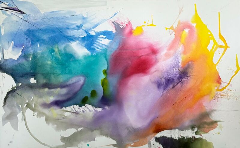Skydiving, Manuela Gottfried 2025, Acryl auf Leinwand, 195 x 120 cm, anfragen