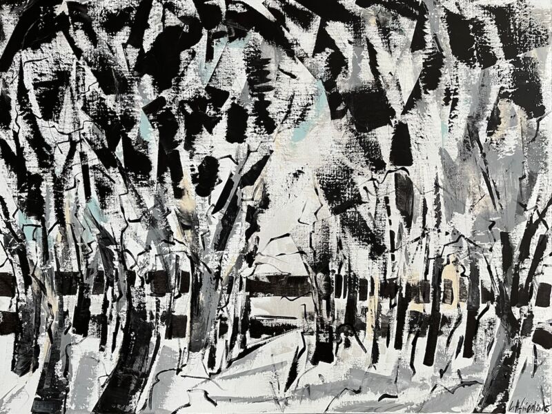 Bäume im Licht, Manuela Gottfried 2015, Acryl auf Leinwand,  160 x 120 cm, anfragen