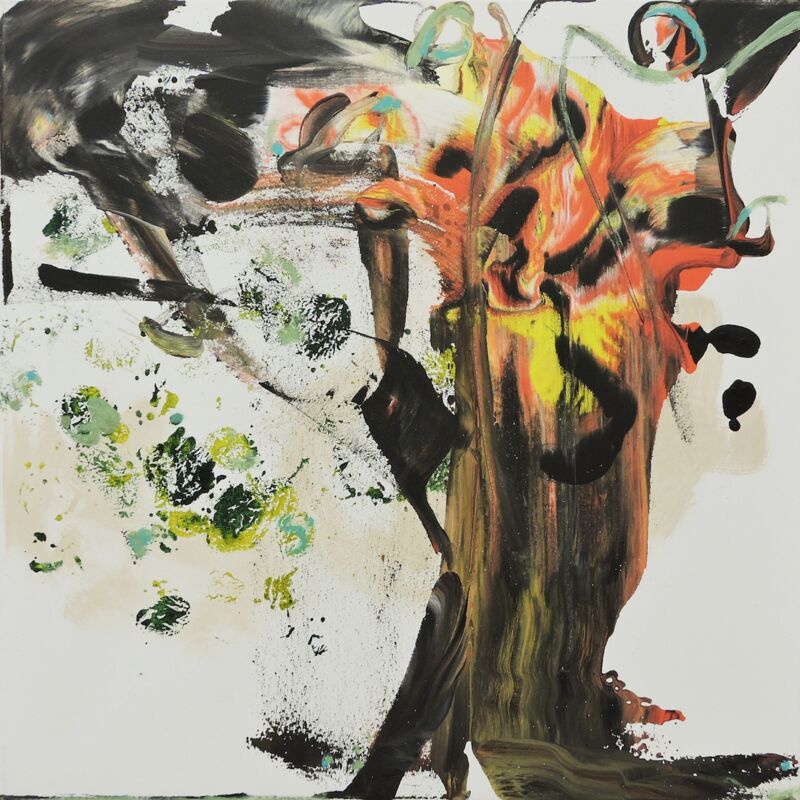 Lebensbaum, Manuela Gottfried 2021, Acryl auf Leinwand, 50 x 50 cm, anfragen