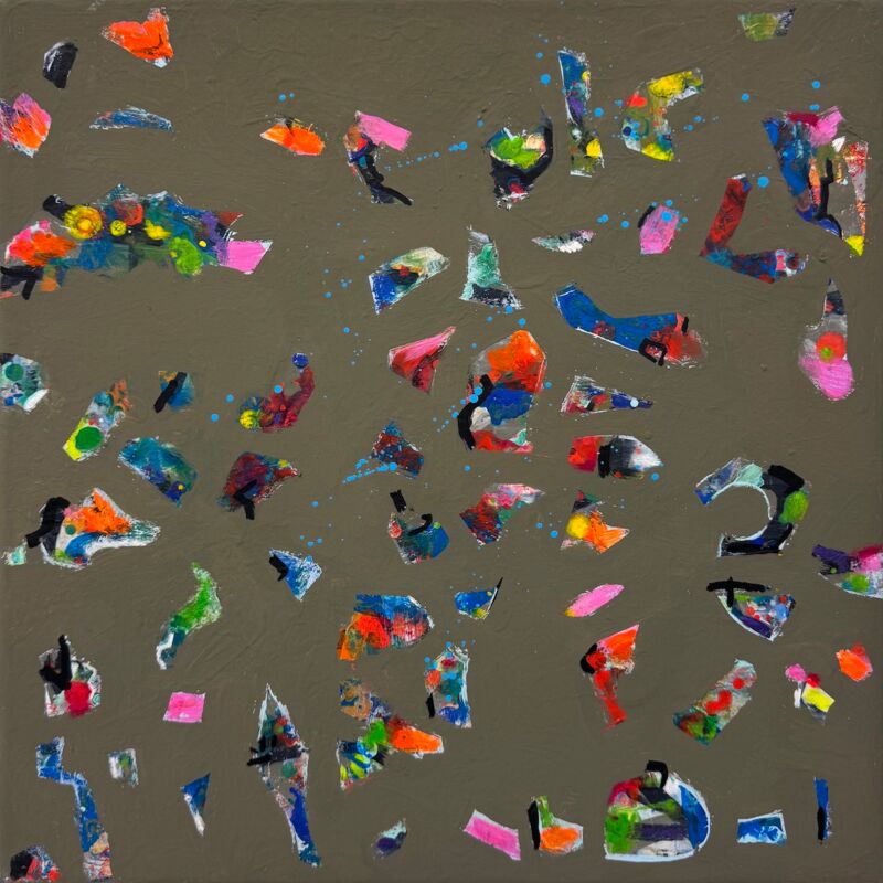 Candy Wrappings, Manuela Gottfried 2025, Acryl auf Leinwand, 40 x 40 cm, anfragen