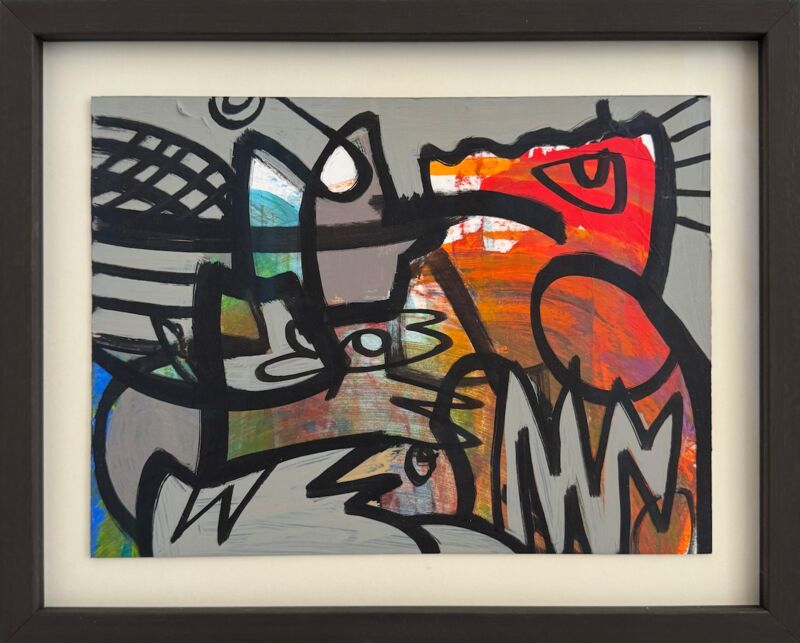 Red Eye, Manuela Gottfried 2026, Acryl auf Karton 33 x 26,5 cm, anfragen