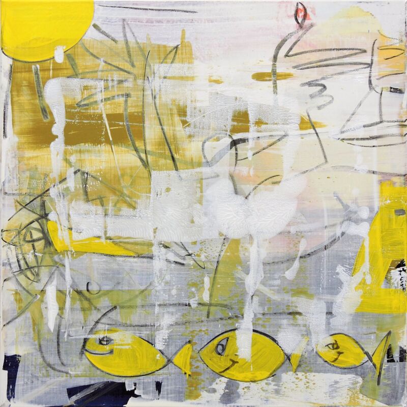 Fishing For Compliments, Manuela Gottfried 2021, 50 x 50 cm, anfragen