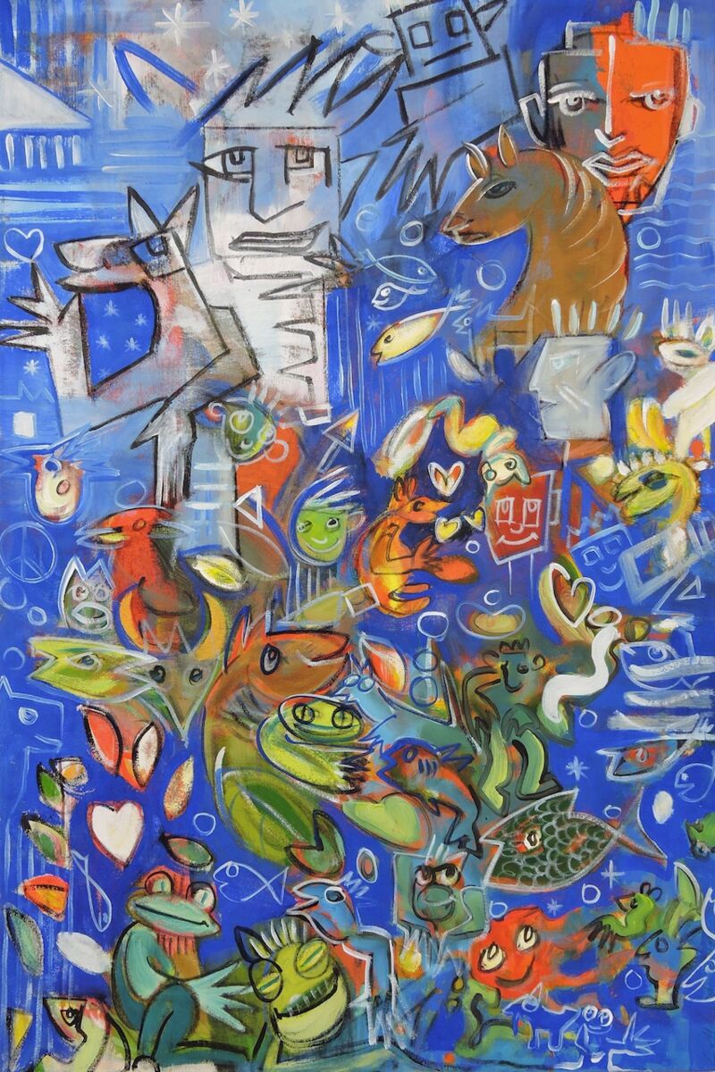 Silberblick, Manuela Gottfried 2021, Acryl auf Leinwand 80 x 120 cm, vergriffen