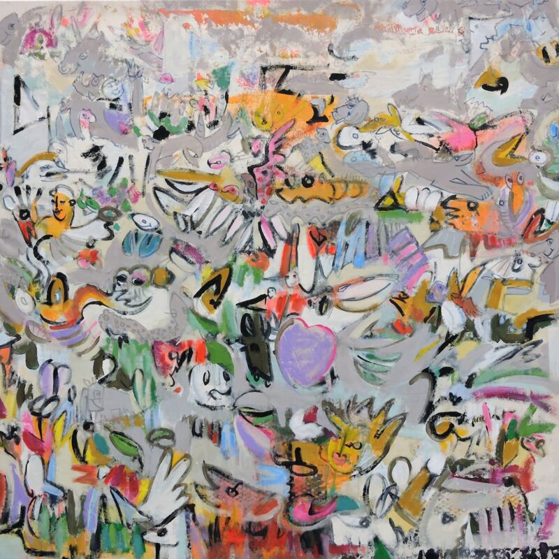 Cool Wusel, Manuela Gottfried 2016, Acryl auf Leinwand, 140 x 140 cm, vergriffen
