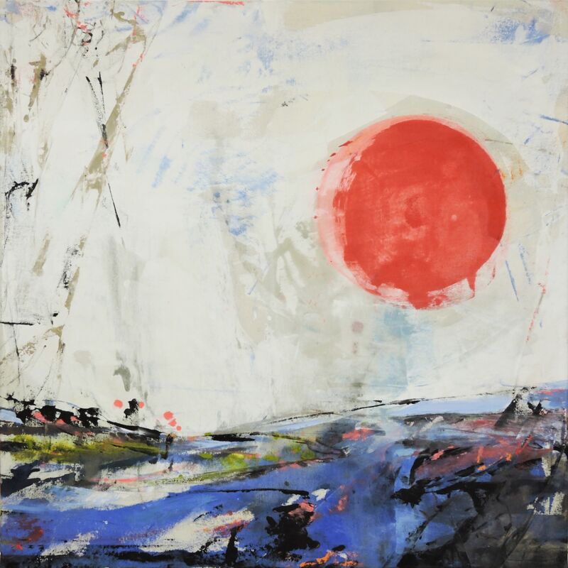 Blue Japon, Manuela Gottfried 2020, Acryl auf Leinwand 120 x 120 cm, vergriffen