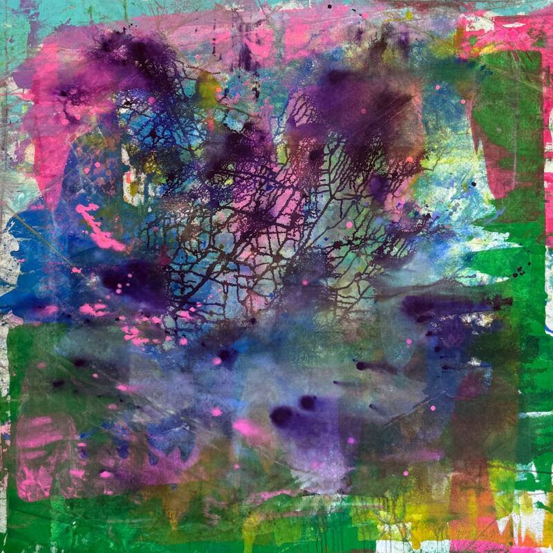 Viola, Manuela Gottfried 2025, Acryl auf Leinwand 130 x 130 cm, anfragen