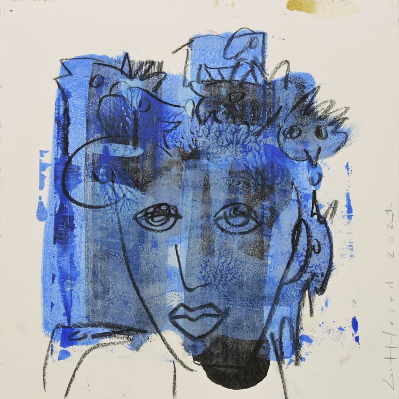 Wilde Gedanken, Manuela gottfried 2021, Acryl auf Karton, 40 x 40 cm, anfragen