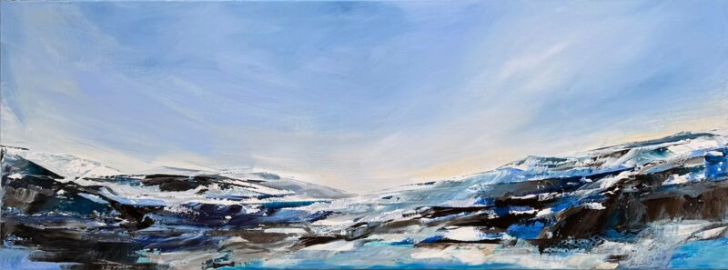 Frühling am Pass, Manuela Gottfried 2024, Acryl auf Leinwand, 175 x 65 cm, anfragen