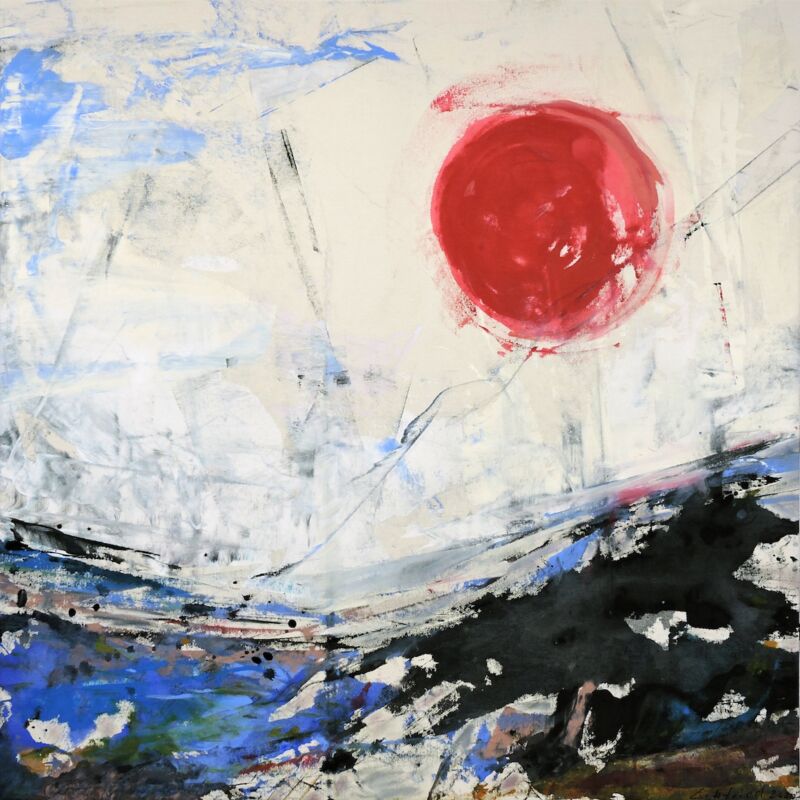 Blue Japon D115, Manuela Gottfried 2020, 115 x 115 cm, anfragen