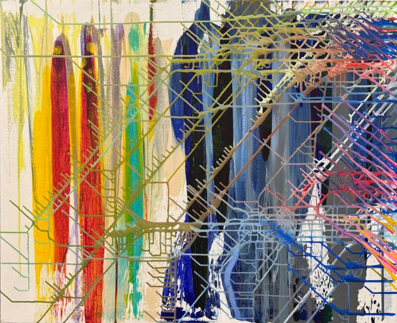 Dripping45 110, Manuela Gottfried 2025, Acryl auf Leinwand, 110 x 90 cm, anfragen