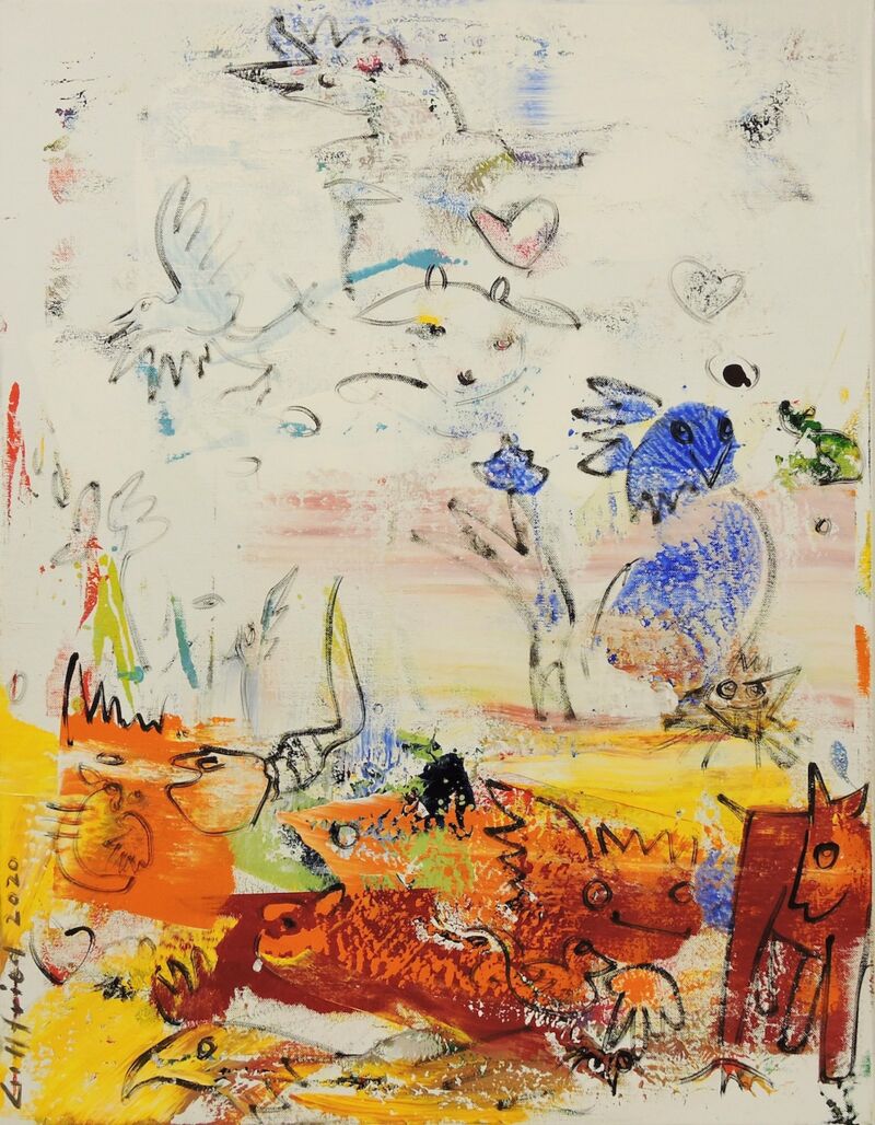 Auroras Leichte Töchter, Manuela gottfried 2020, Acryl auf Leinwand, 70 x 90 cm, vergriffen