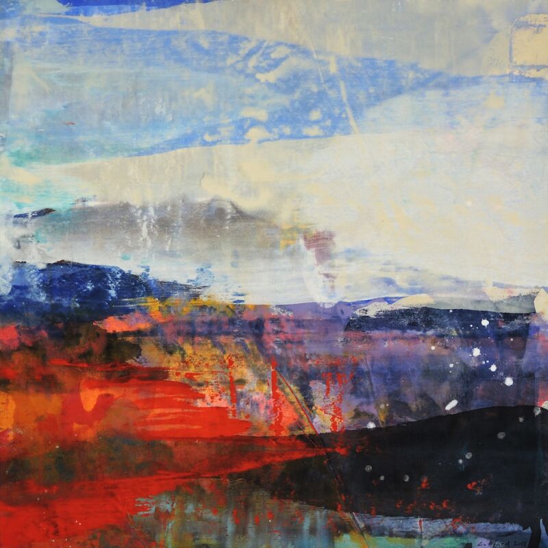 Traumfunken, Manuela Gottfried 2018, Acryl auf Leinwand, 120 x 120 cm, vergriffen