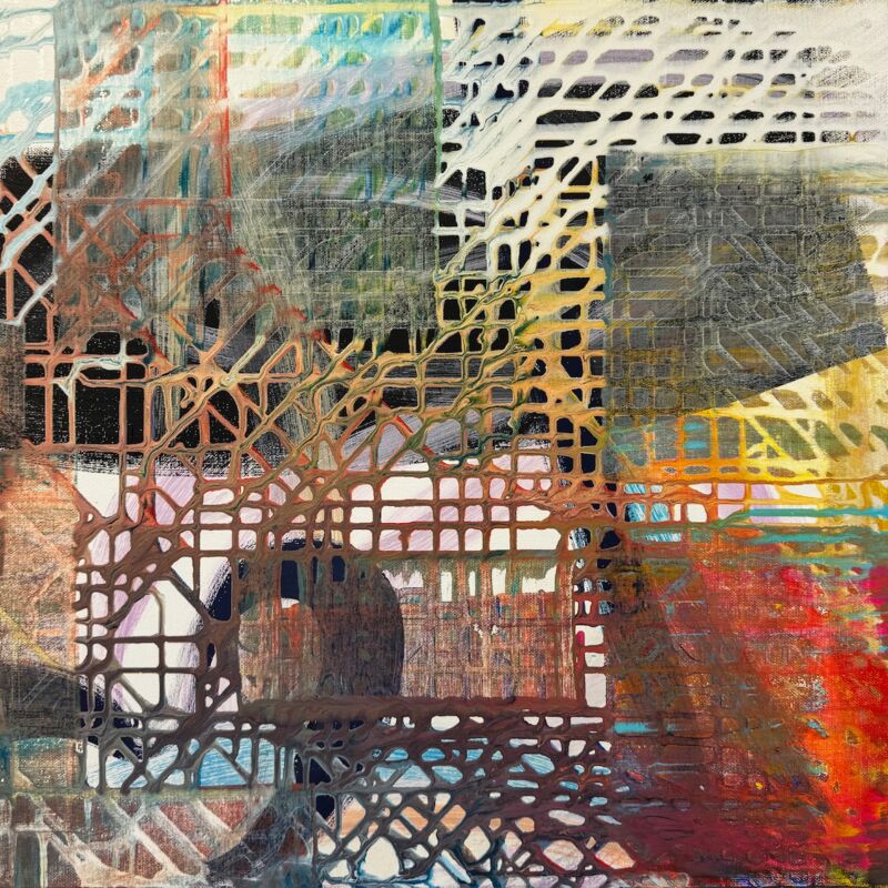 Dripping45 Construct, Manuela Gottfried 2025, Acryl auf Leinwand, 50 x 50 cm, anfragen