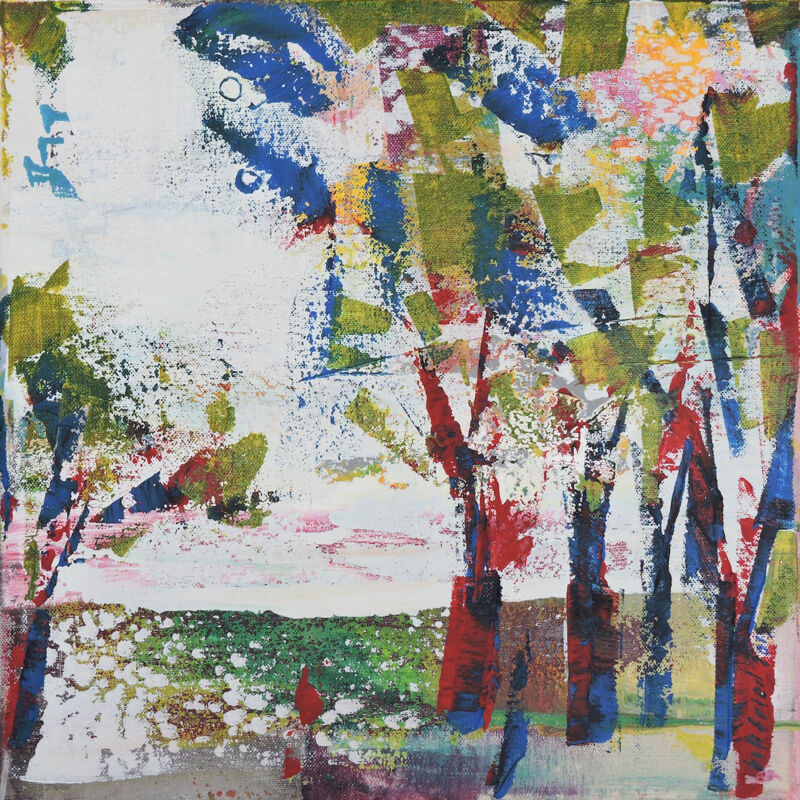 Blauer Wind, Manuela Gottfried 2016, Acryl auf Leinwand, 40 x 40 cm, anfragen