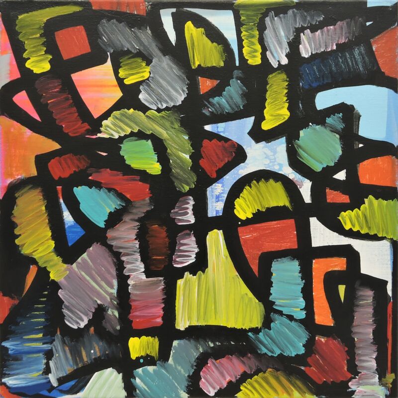 Morgenlicht (Man in the Window), Manuela Gottfried 2023, Acryl auf Leinwand, 40 x 40 cm, anfragen