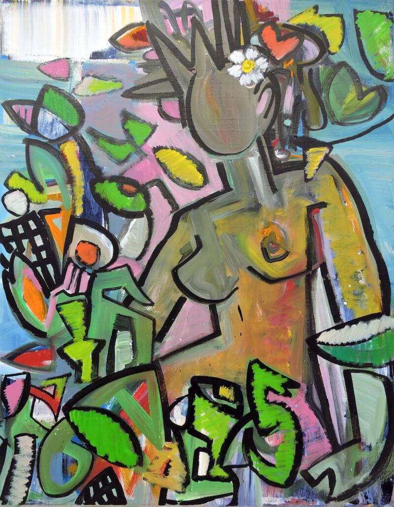 Flora, Manuela Gottfried 2024, Acryl auf Leinwand, 70 x 90 cm, anfragen