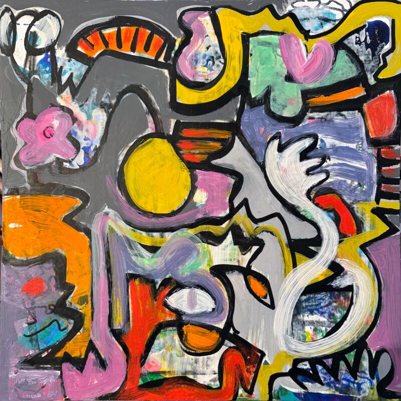 Playfull Poison, Manuela Gottfried 2025, Acryl auf Karton, 40 x 40 cm, anfragen