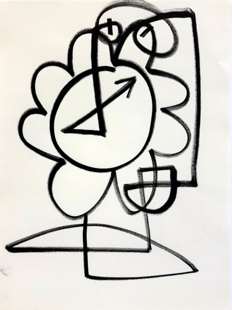 Fünf nach ... , Manuela Gottfried 2026, Zeichnung 30 x 40 cm, anfragen