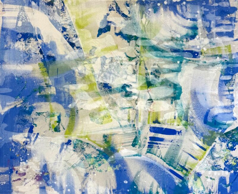 Rainy Spring, Manuela Gottfried 2025, Acryl auf Leinwand 135 x 110 cm, anfragen
