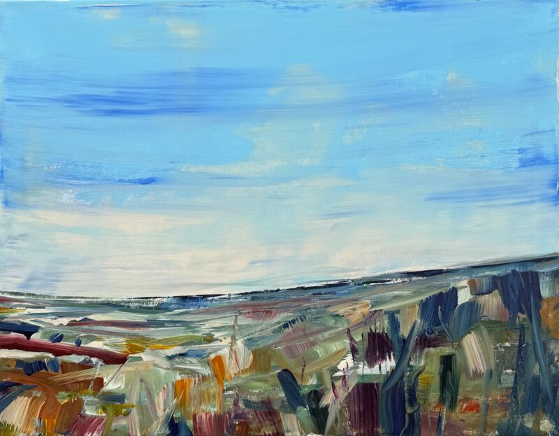 Herbstwiese, Manuela Gottfried 2021, Acryl auf Leinwand 90 x 70 cm, anfragen