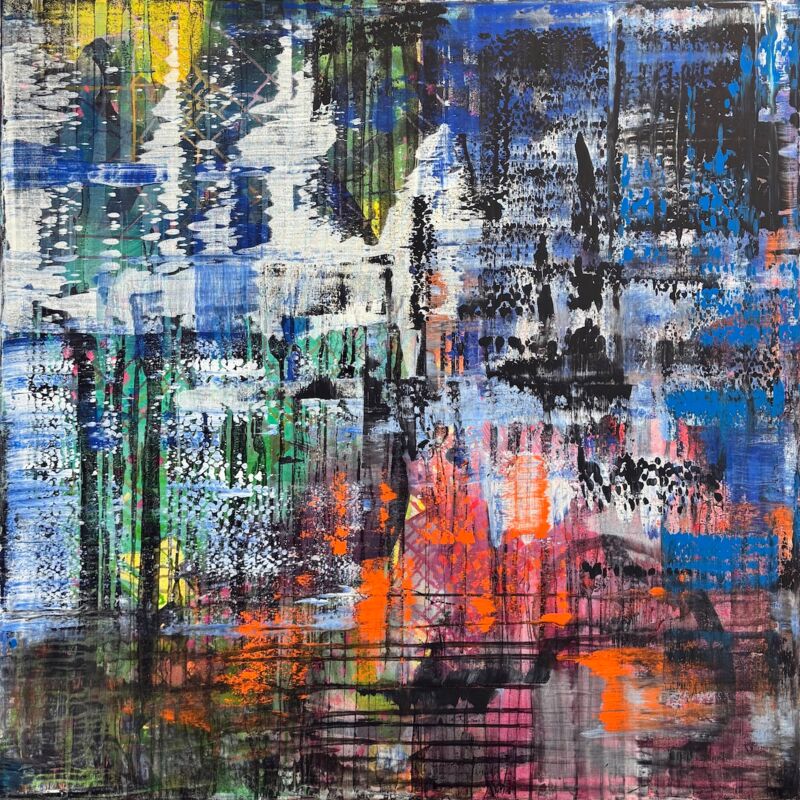 Coloured Black, Manuela Gottfried 2026, Acryl auf Leinwand, 110 x 110 cm, anfragen